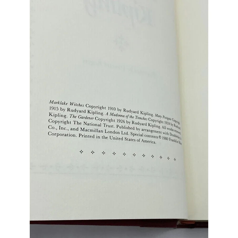 Kipling Collection of Stories 1980 Franklin Library Worlds Great Books
